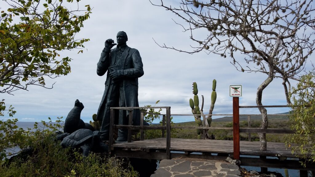 charles darwin statue san cristobal galapagos