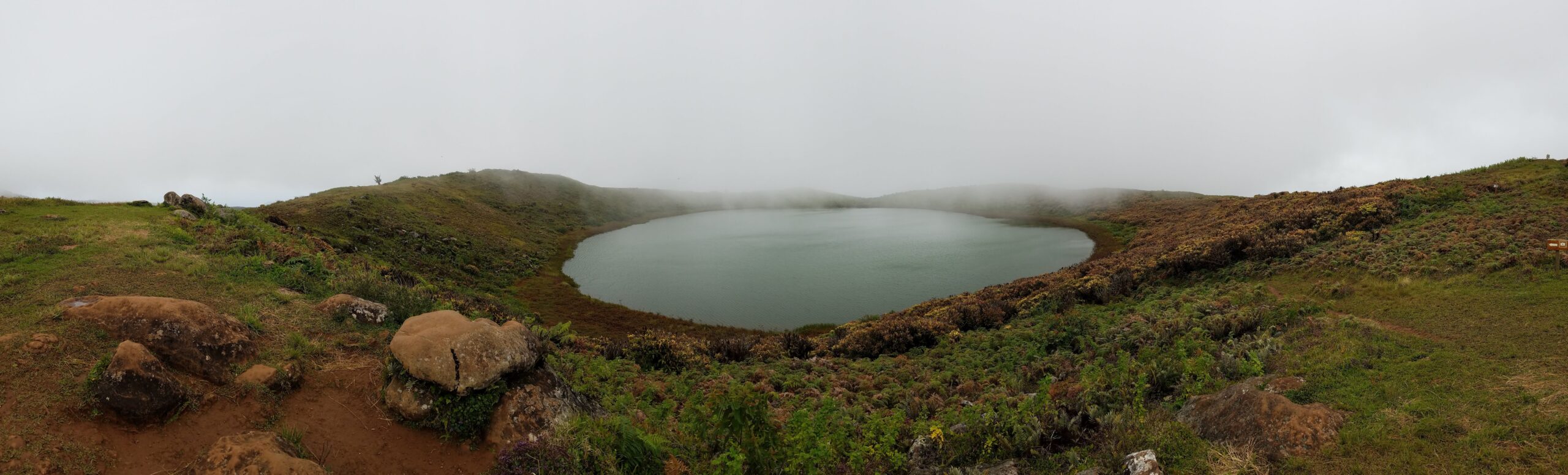 El Junco crater lake panorama San Cristobal Galapagos