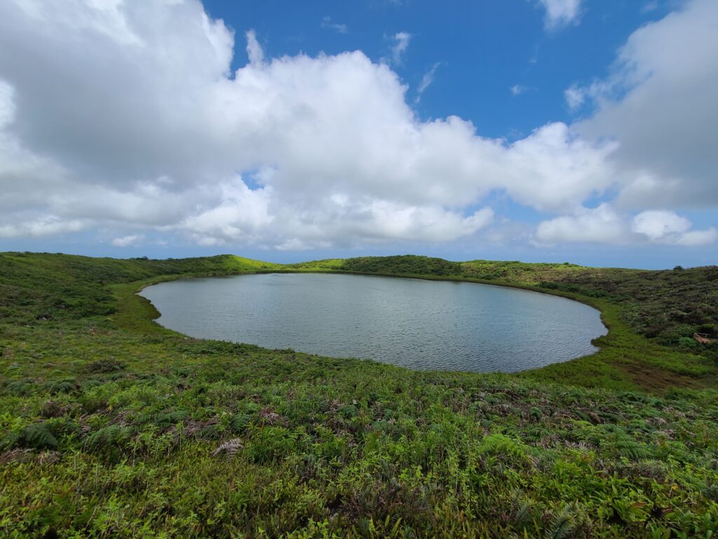 El Junco volcano crater lake Galapagos