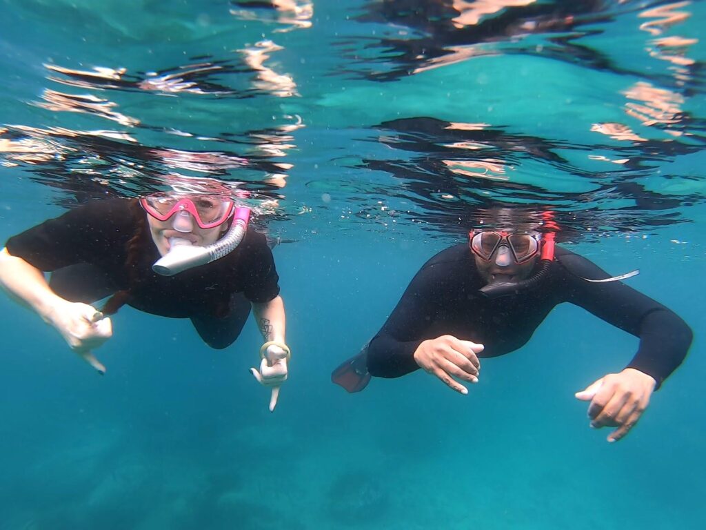 couple snorkeling