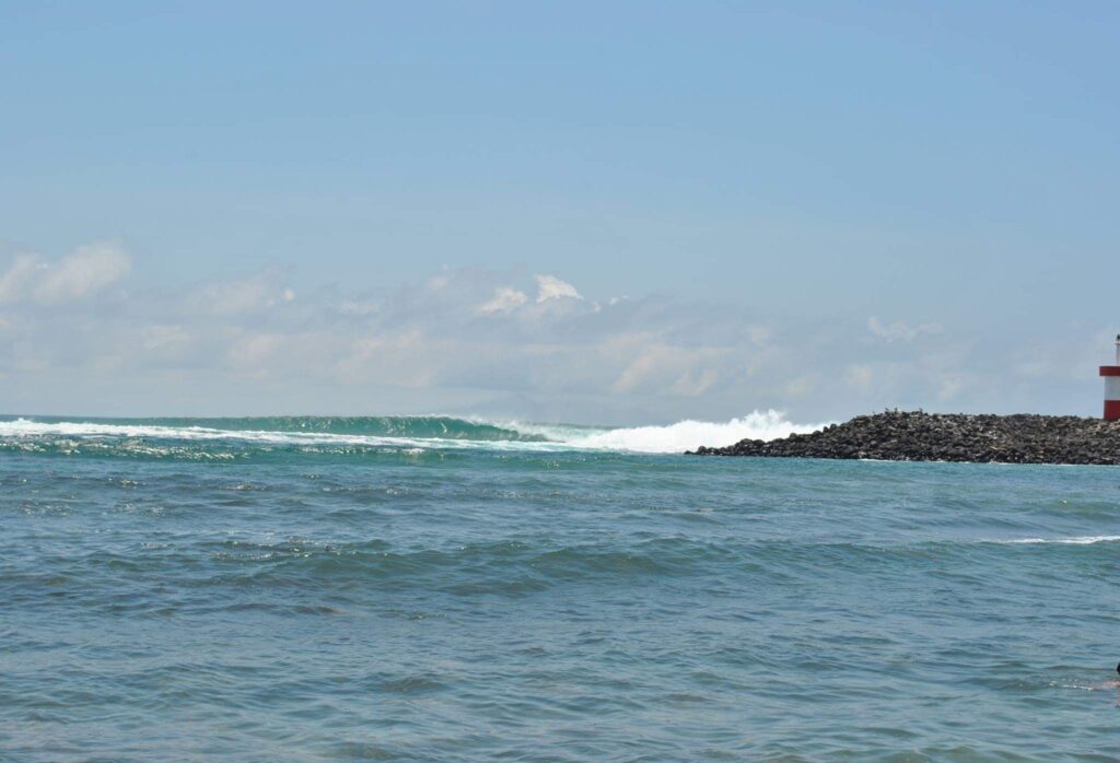 waves at Punta Carola San Cristobal Galapagos