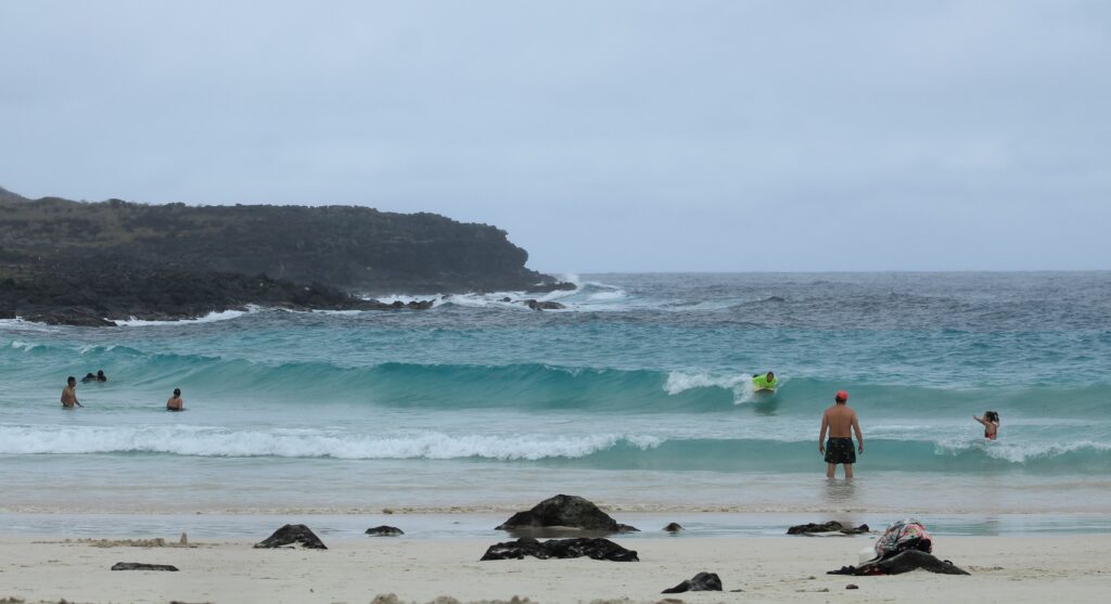 surfing at Puerto Chino, San Cristobal, Galapagos