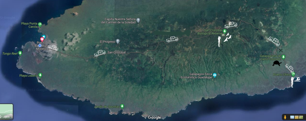 topographic map of San Cristobal Galapagos