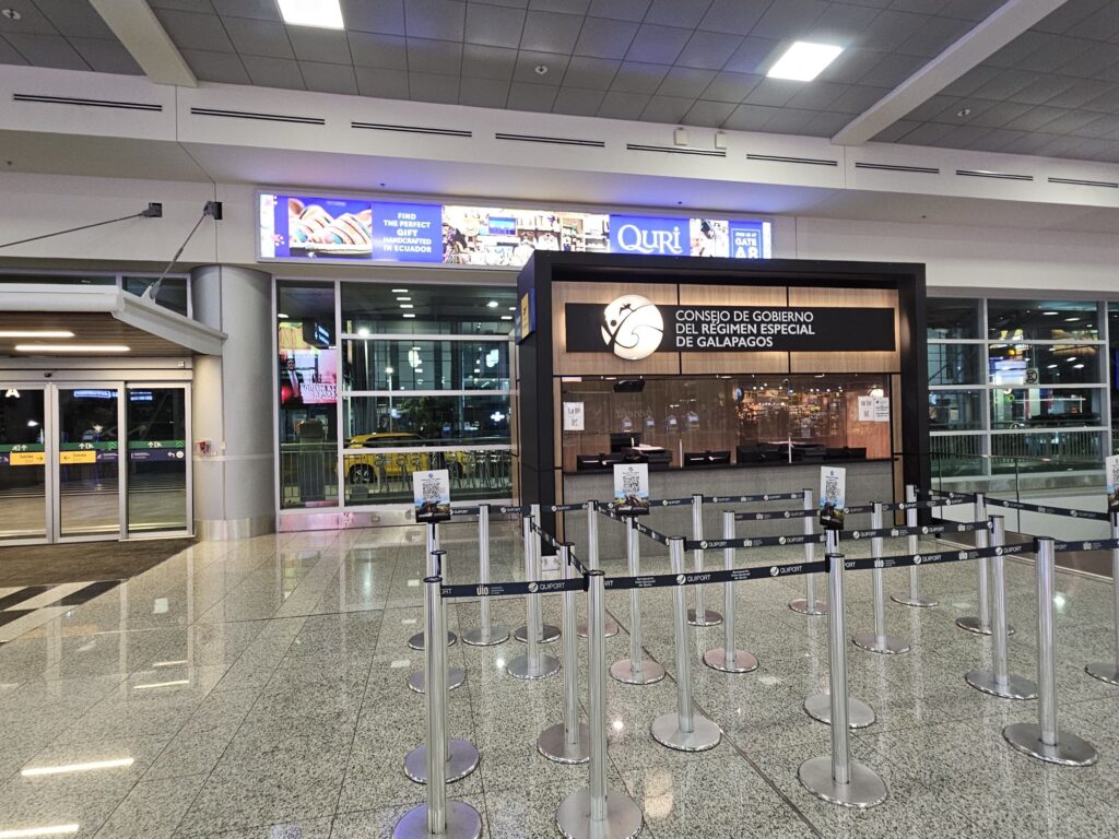 TCT counter at Quito airport