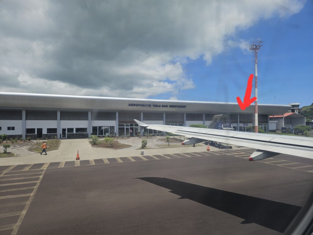 San Cristobal airport, Galapagos as viewed from the runway