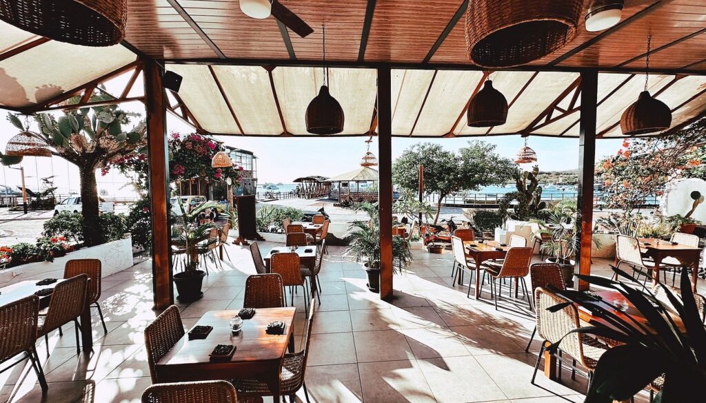 modern restaurant on the waterfront in San Cristobal, Galapagos